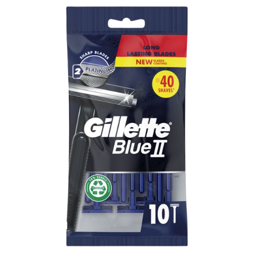 Gillette Blue Ii Rasoi Usa E Getta Con Testina Fissa - 10 Pcs