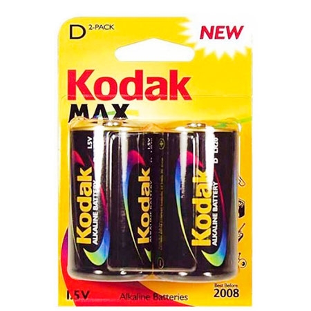 Kodak Pile Alcaline Max D/Lr20 - 2 Pezzi