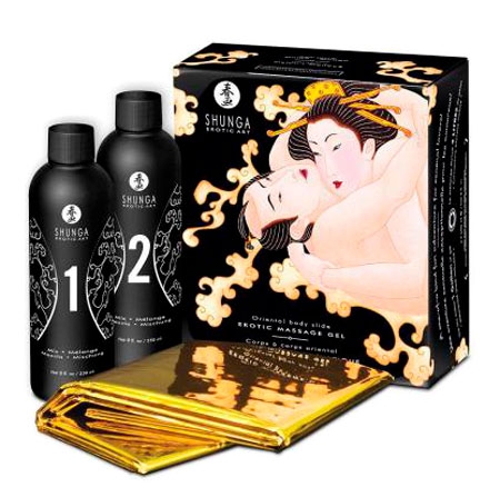 Shunga Gel Da Massaggio Al Mango E Melone - 2 X 225 Ml